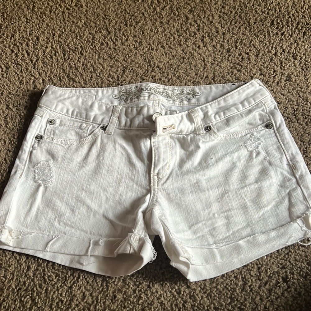 White denim shorts